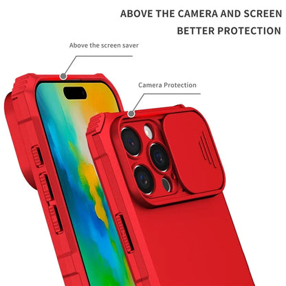 For iPhone 16 Pro Case Camera Slider PC + TPU Phone Cover with Kickstand