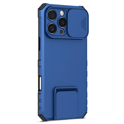 For iPhone 16 Pro Case Camera Slider PC + TPU Phone Cover with Kickstand