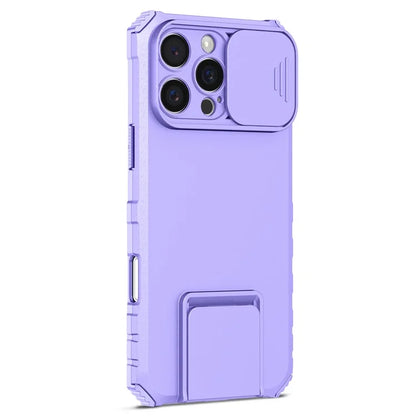For iPhone 16 Pro Case Camera Slider PC + TPU Phone Cover with Kickstand
