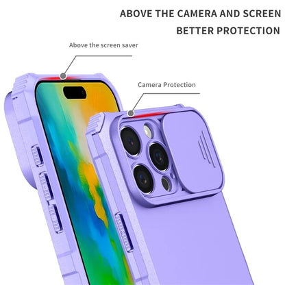 For iPhone 16 Pro Case Camera Slider PC + TPU Phone Cover with Kickstand