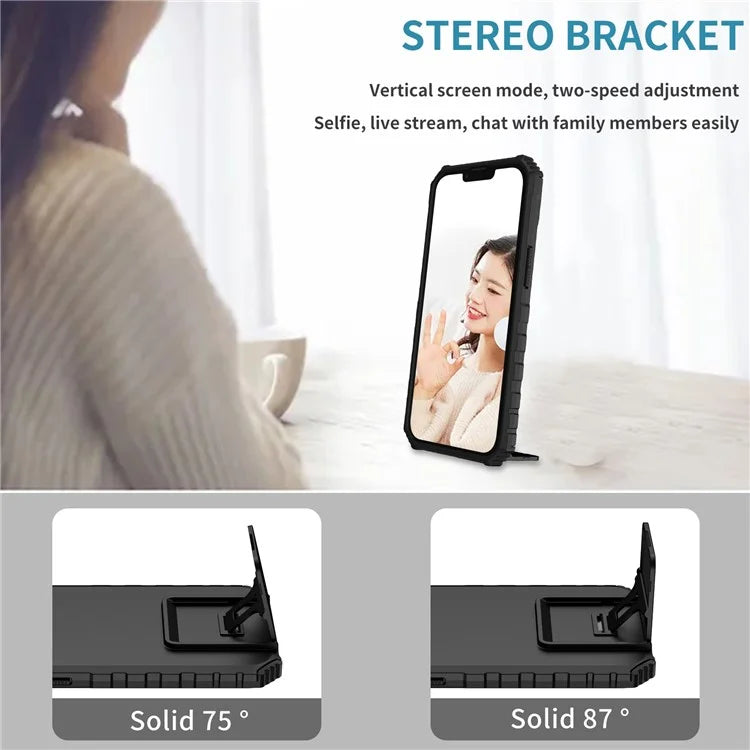 For iPhone 16 Plus Case Camera Slider PC + TPU Phone Cover with Kickstand