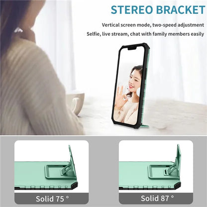 For iPhone 16 Plus Case Camera Slider PC + TPU Phone Cover with Kickstand