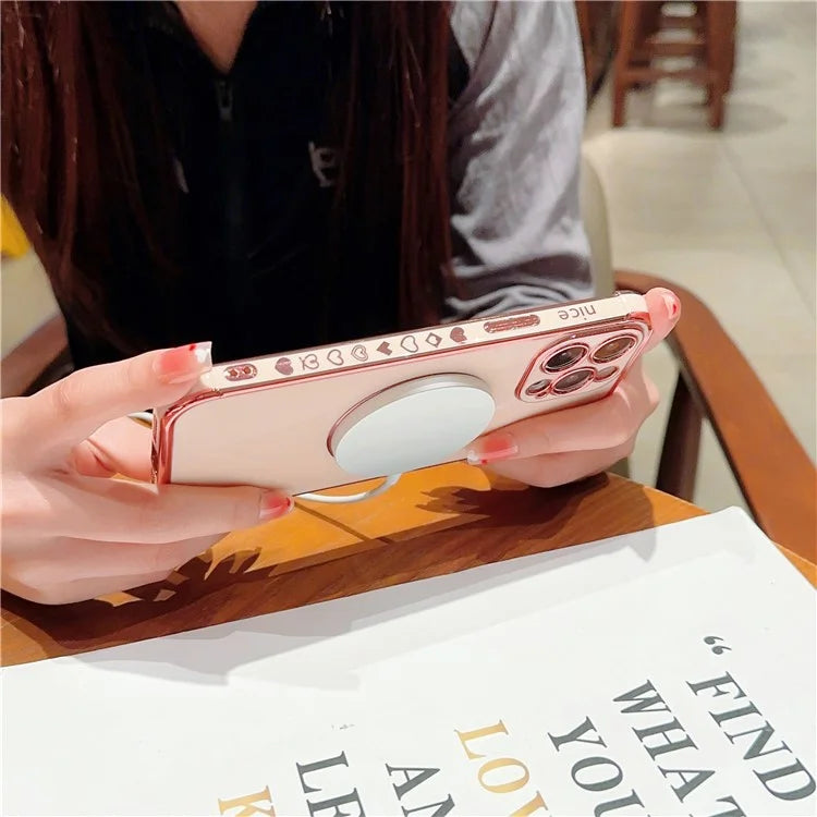 For iPhone 13 Pro Max Magnetic Case Shockproof Soft TPU Back Cover Side Love Heart