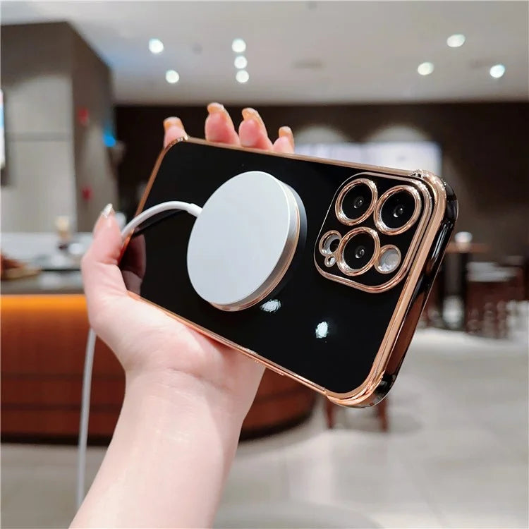 For iPhone 13 Pro Max Magnetic Case Shockproof Soft TPU Back Cover Side Love Heart