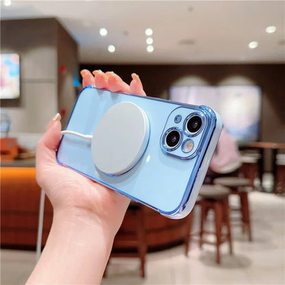 For iPhone 14 Case Compatible with MagSafe Heart Pattern TPU Phone Cover