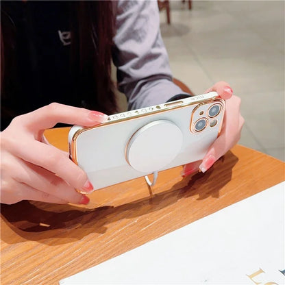 For iPhone 14 Case Compatible with MagSafe Heart Pattern TPU Phone Cover