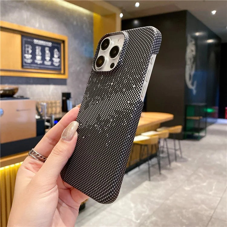 For iPhone 14 Pro Case Starry Sky Pattern Hard PC Half Cover Phone Protector