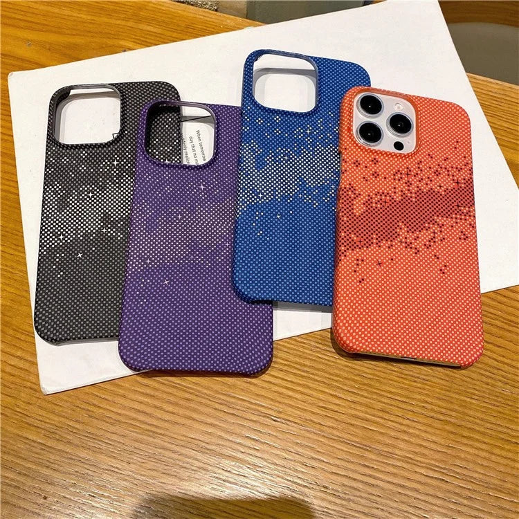 For iPhone 14 Pro Case Starry Sky Pattern Hard PC Half Cover Phone Protector