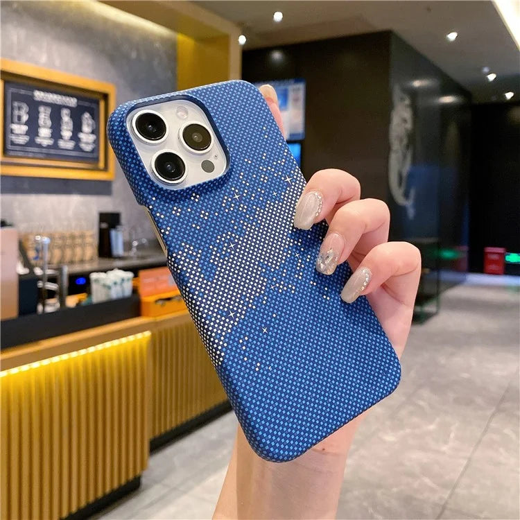 For iPhone 13 Pro Case Hard PC Phone Shell Starry Sky Pattern Incomplete Cover