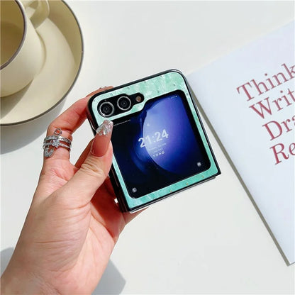 For Samsung Galaxy Z Flip6 5G Case Leather + PC Protective Phone Cover Lacquered Pattern