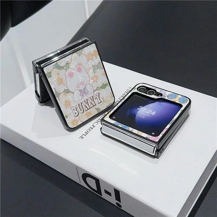 For Samsung Galaxy Z Flip6 5G Case Leather + PC Protective Phone Cover Lacquered Pattern