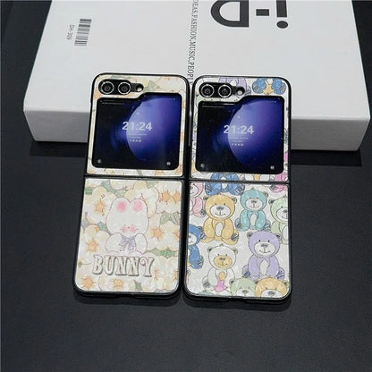 For Samsung Galaxy Z Flip6 5G Case Leather + PC Protective Phone Cover Lacquered Pattern