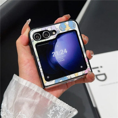 For Samsung Galaxy Z Flip6 5G Case Leather + PC Protective Phone Cover Lacquered Pattern