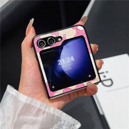 For Samsung Galaxy Z Flip6 5G Case Leather + PC Protective Phone Cover Lacquered Pattern