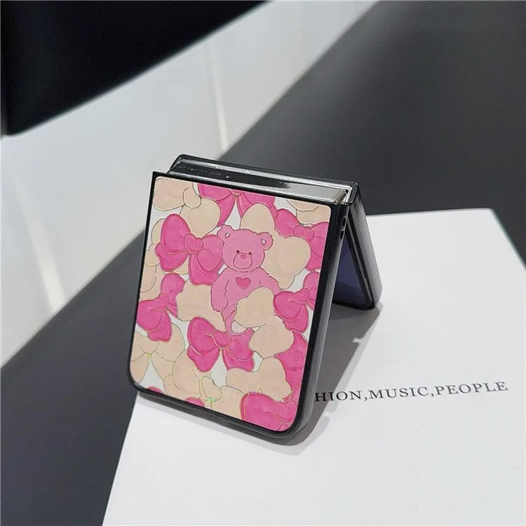 For Samsung Galaxy Z Flip6 5G Case Leather + PC Protective Phone Cover Lacquered Pattern