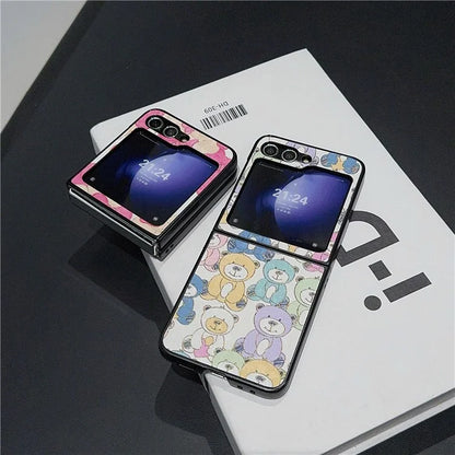 For Samsung Galaxy Z Flip6 5G Case Leather + PC Protective Phone Cover Lacquered Pattern