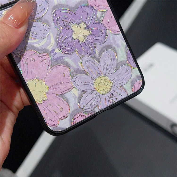 For Samsung Galaxy Z Flip6 5G Case Leather + PC Protective Phone Cover Lacquered Pattern