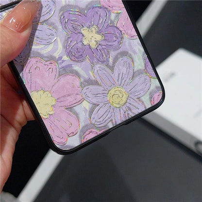 For Samsung Galaxy Z Flip6 5G Case Leather + PC Protective Phone Cover Lacquered Pattern