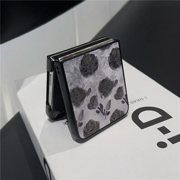 For Samsung Galaxy Z Flip6 5G Case Leather + PC Protective Phone Cover Lacquered Pattern