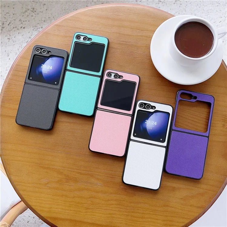 For Samsung Galaxy Z Flip6 5G Case Leather + PC Phone Cover Two-Piece Design Toothpick Pattern