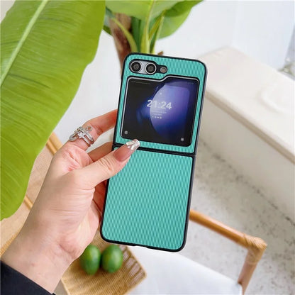 For Samsung Galaxy Z Flip6 5G Case Leather + PC Phone Cover Two-Piece Design Toothpick Pattern