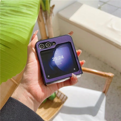 For Samsung Galaxy Z Flip6 5G Case Leather + PC Phone Cover Two-Piece Design Toothpick Pattern