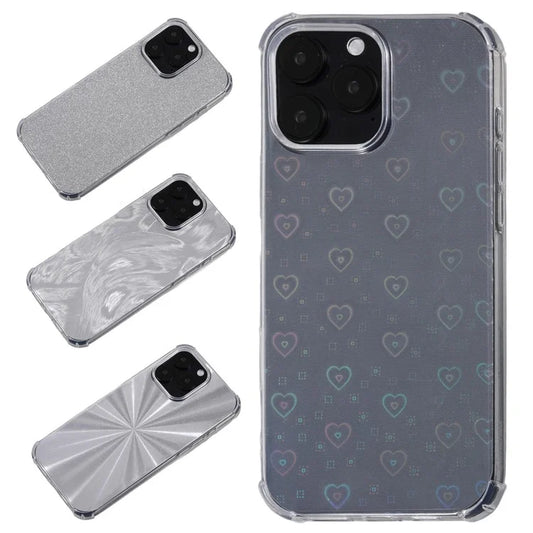 For iPhone 14 Pro Clear Phone Case Shockproof TPU Back Cover with 4 Removable Papers