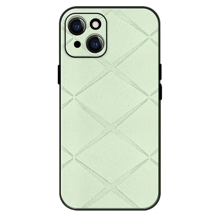 For iPhone 15 Case Smooth Touch PU Leather Coated PC+TPU Phone Cover