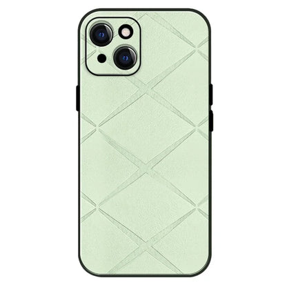 For iPhone 15 Case Smooth Touch PU Leather Coated PC+TPU Phone Cover