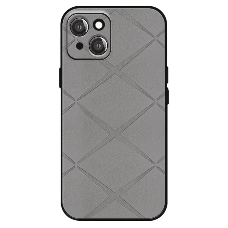 For iPhone 15 Case Smooth Touch PU Leather Coated PC+TPU Phone Cover