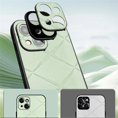 For iPhone 15 Case Smooth Touch PU Leather Coated PC+TPU Phone Cover