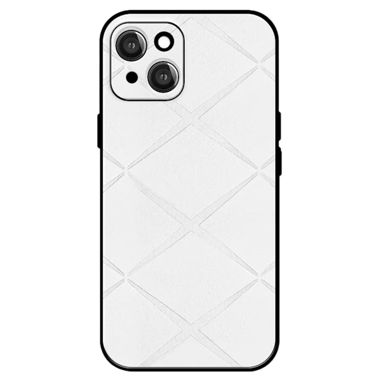 For iPhone 15 Case Smooth Touch PU Leather Coated PC+TPU Phone Cover