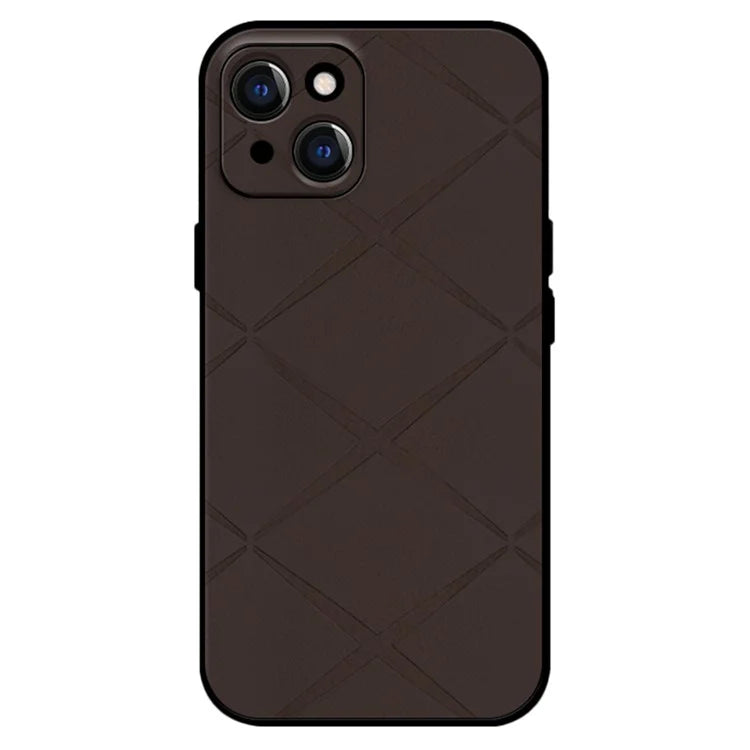 For iPhone 15 Case Smooth Touch PU Leather Coated PC+TPU Phone Cover