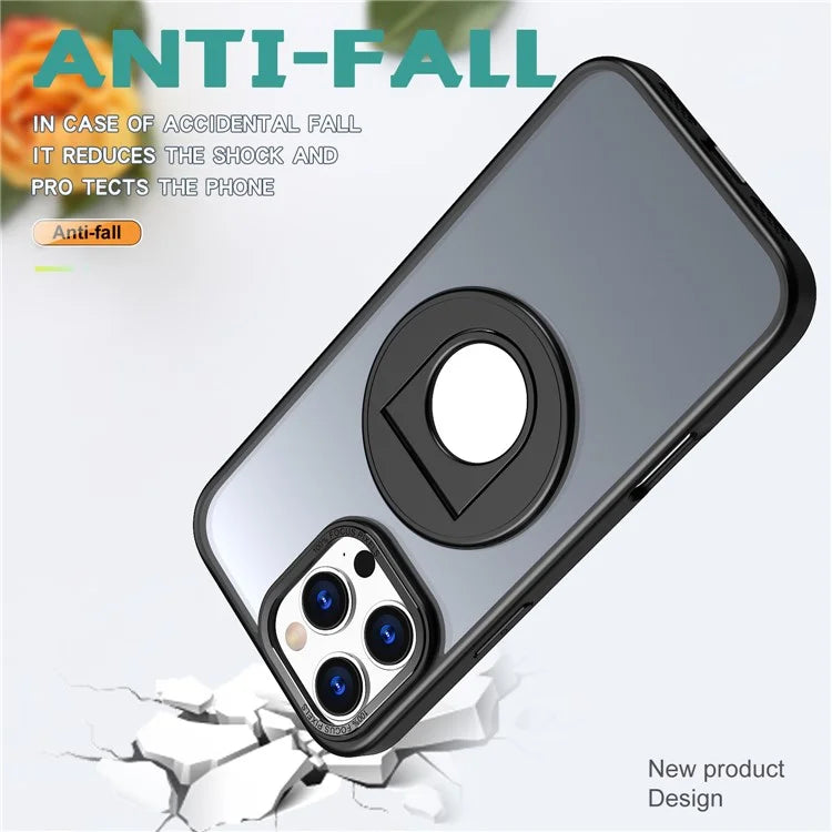For iPhone 16 Pro Max Kickstand Case TPU+PC Clear Back Phone Cover Compatible with MagSafe