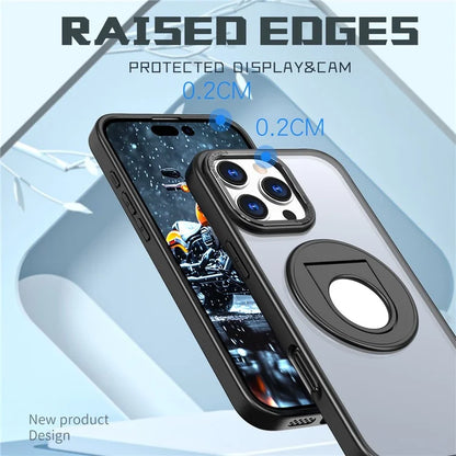 For iPhone 16 Pro Max Kickstand Case TPU+PC Clear Back Phone Cover Compatible with MagSafe