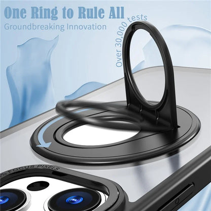 For iPhone 16 Pro Max Kickstand Case TPU+PC Clear Back Phone Cover Compatible with MagSafe