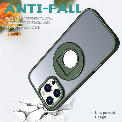 For iPhone 16 Pro Clear Back Case Compatible with MagSafe TPU+PC Kickstand Phone Cover