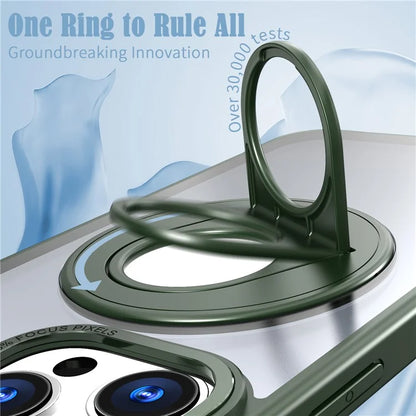 For iPhone 16 Pro Clear Back Case Compatible with MagSafe TPU+PC Kickstand Phone Cover