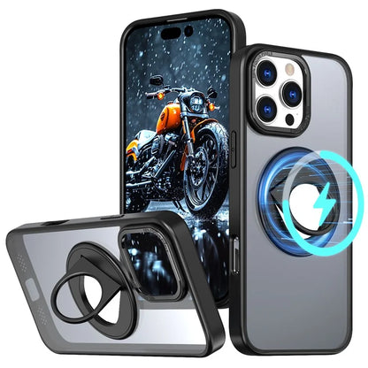 For iPhone 16 Pro Clear Back Case Compatible with MagSafe TPU+PC Kickstand Phone Cover