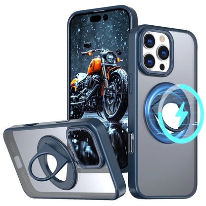 For iPhone 16 Pro Clear Back Case Compatible with MagSafe TPU+PC Kickstand Phone Cover
