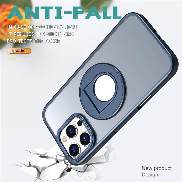 For iPhone 16 Pro Clear Back Case Compatible with MagSafe TPU+PC Kickstand Phone Cover