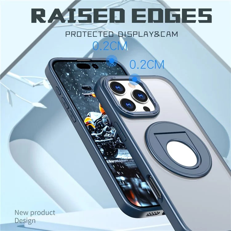For iPhone 16 Pro Clear Back Case Compatible with MagSafe TPU+PC Kickstand Phone Cover