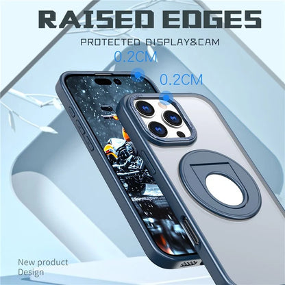 For iPhone 16 Pro Clear Back Case Compatible with MagSafe TPU+PC Kickstand Phone Cover