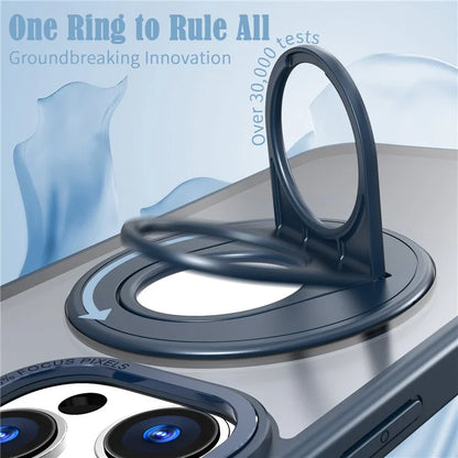 For iPhone 16 Pro Clear Back Case Compatible with MagSafe TPU+PC Kickstand Phone Cover