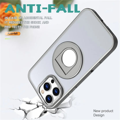 For iPhone 16 Pro Clear Back Case Compatible with MagSafe TPU+PC Kickstand Phone Cover