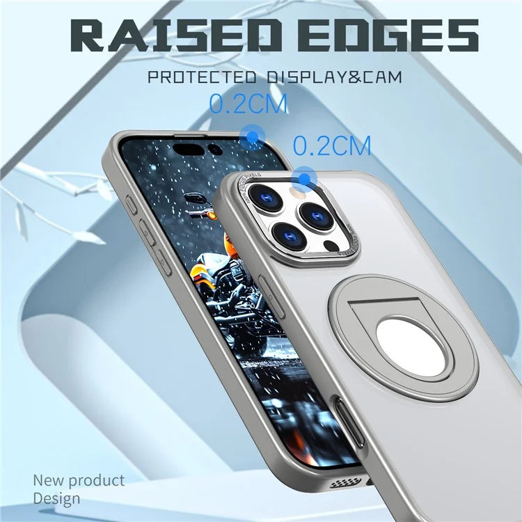 For iPhone 16 Pro Clear Back Case Compatible with MagSafe TPU+PC Kickstand Phone Cover