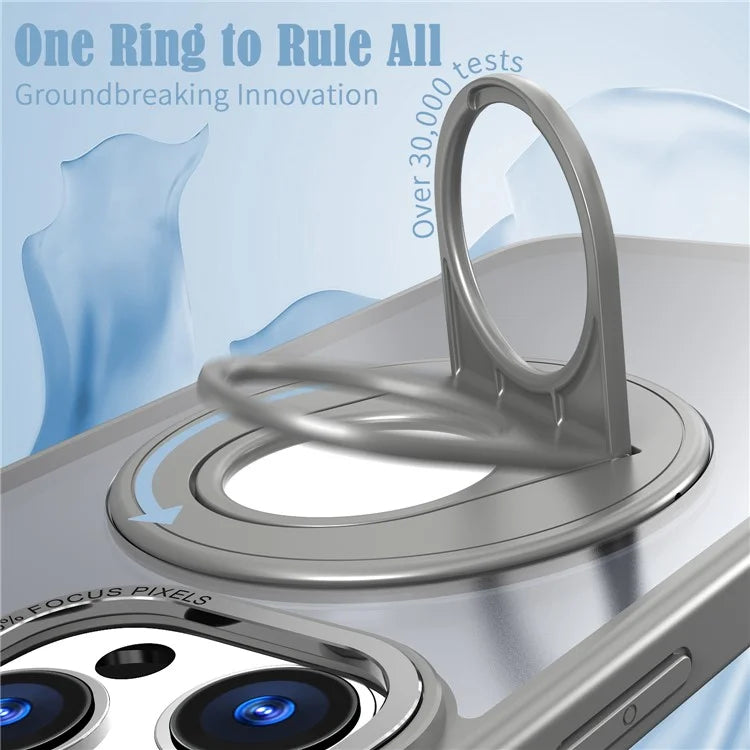 For iPhone 16 Pro Clear Back Case Compatible with MagSafe TPU+PC Kickstand Phone Cover