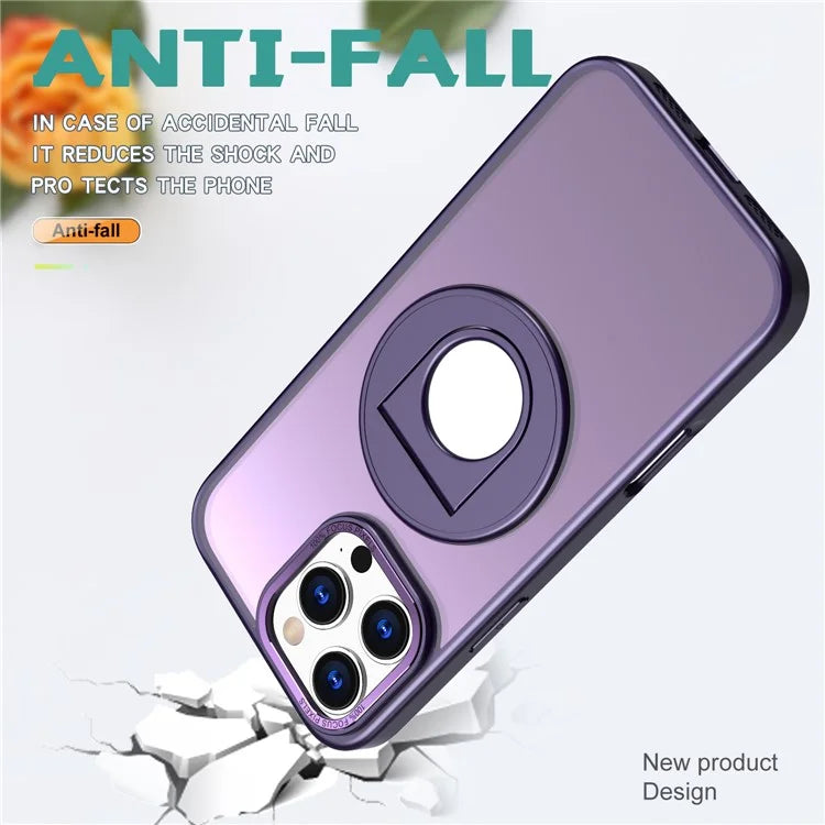 For iPhone 16 Pro Clear Back Case Compatible with MagSafe TPU+PC Kickstand Phone Cover