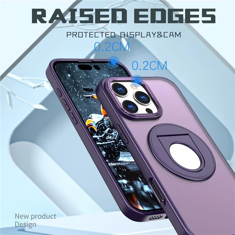 For iPhone 16 Pro Clear Back Case Compatible with MagSafe TPU+PC Kickstand Phone Cover