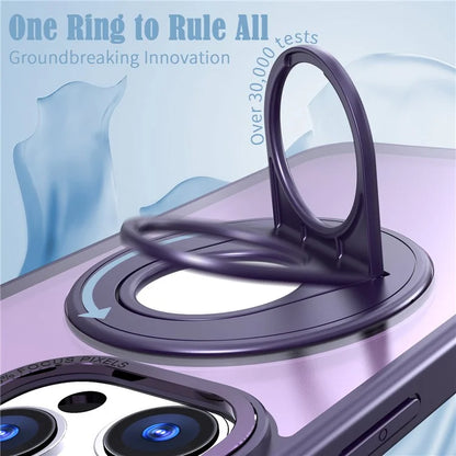 For iPhone 16 Pro Clear Back Case Compatible with MagSafe TPU+PC Kickstand Phone Cover